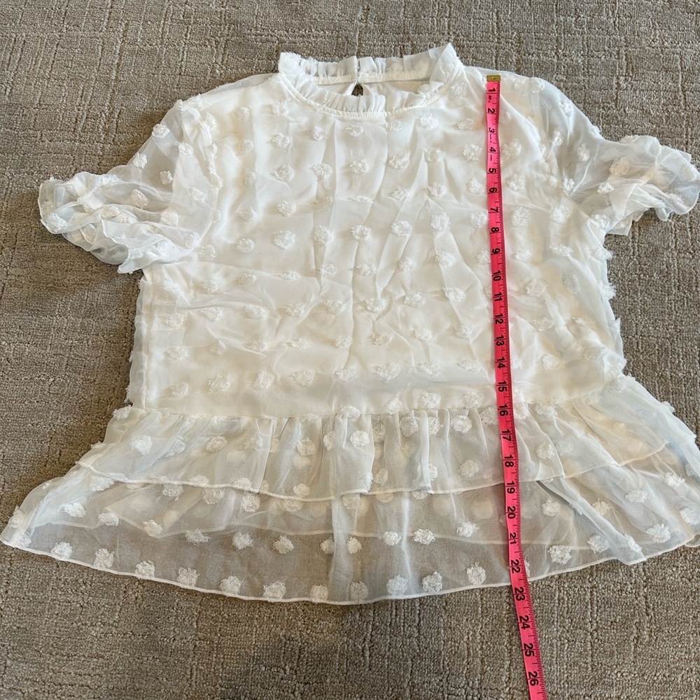 Cute white chiffon summer top